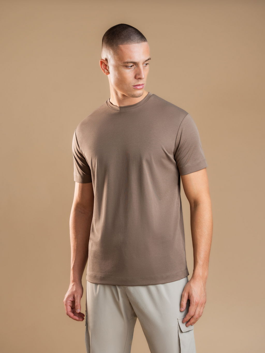 Essential Tailored T-Shirt- Mocca
