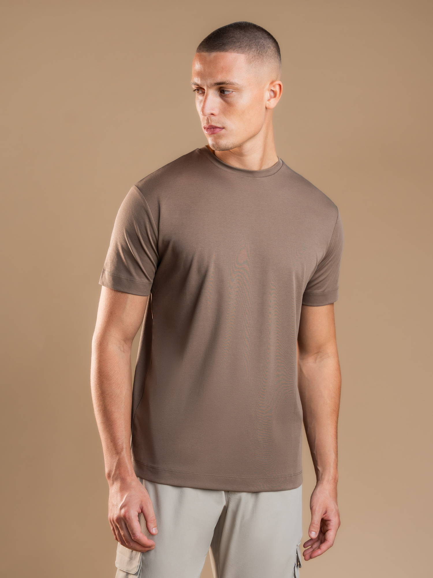 Essential Tailored T-Shirt- Mocca