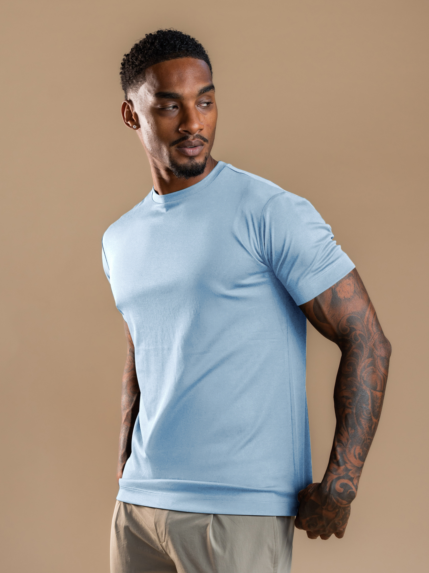 Essential Tailored T-Shirt- Light Blue