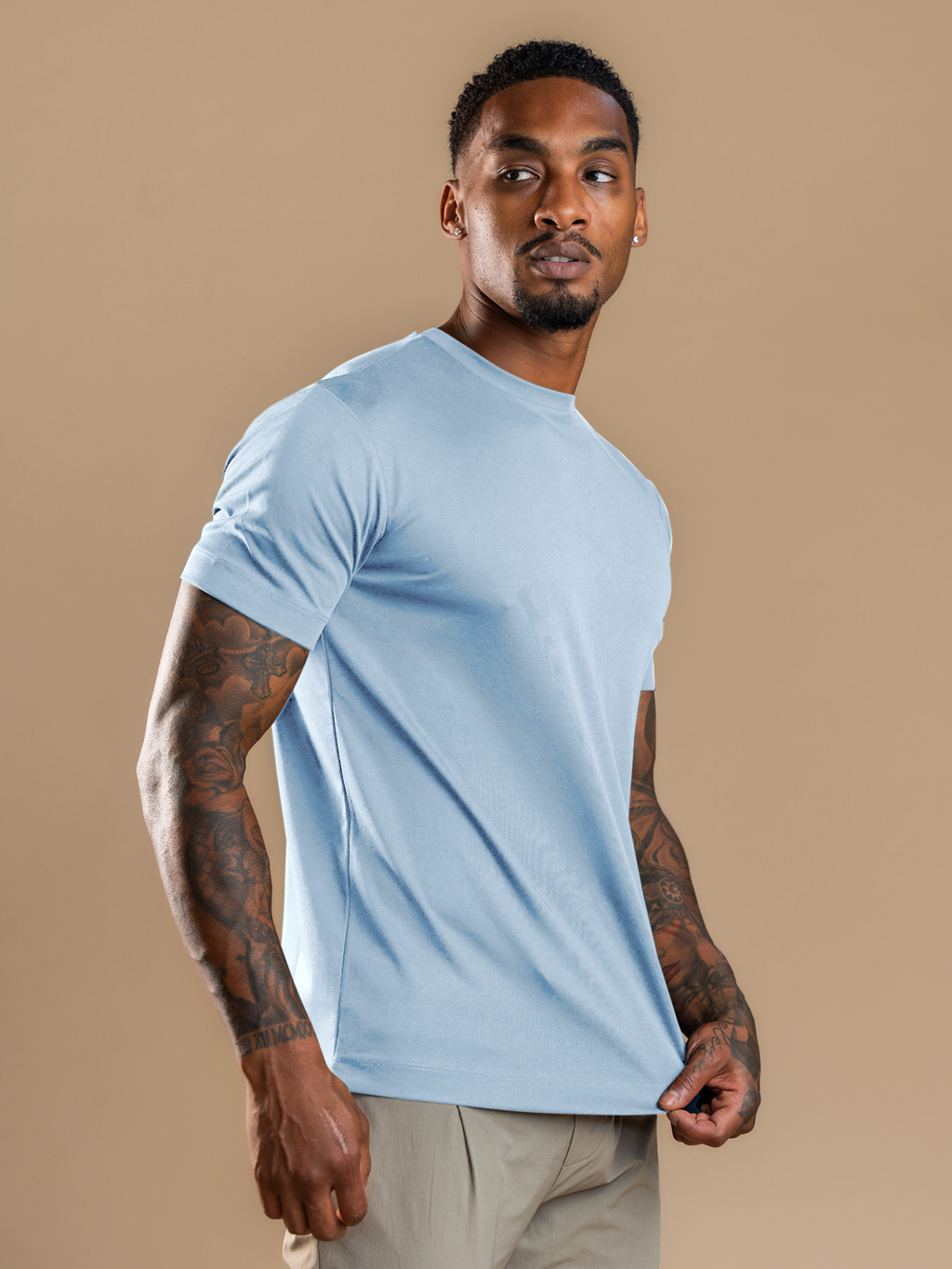 Essential Tailored T-Shirt- Light Blue