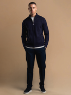 Knit Zip Cardigan - Navy